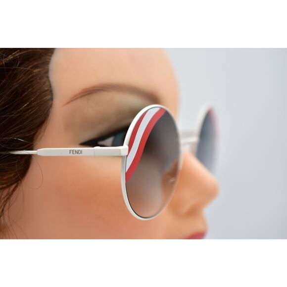 Authentic Fendi FF 0248/S Sunglasses Red White Wave Full Rim Round Mirrored Chic main image 12
